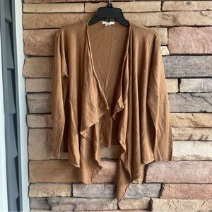 H&M tan brown thin knit cardigan sweater Medium